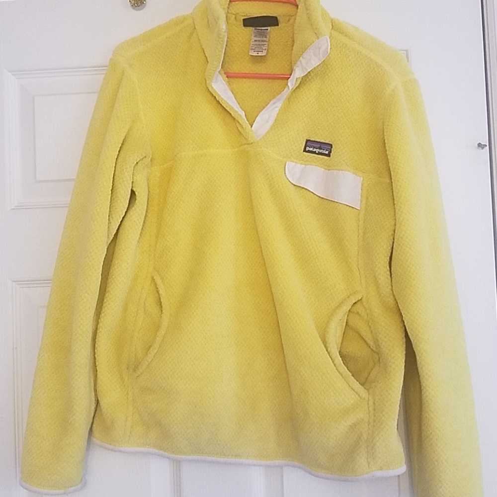 Patagonia womens retool yellow fleece pullover